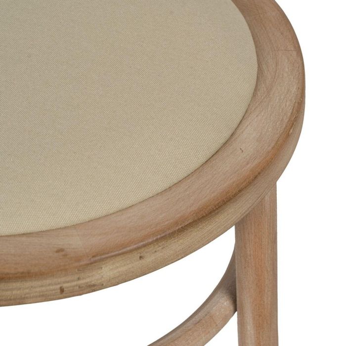 Silla de Comedor Beige Natural Madera de caucho Algodón Poliéster 41 x 41 x 89 cm 2