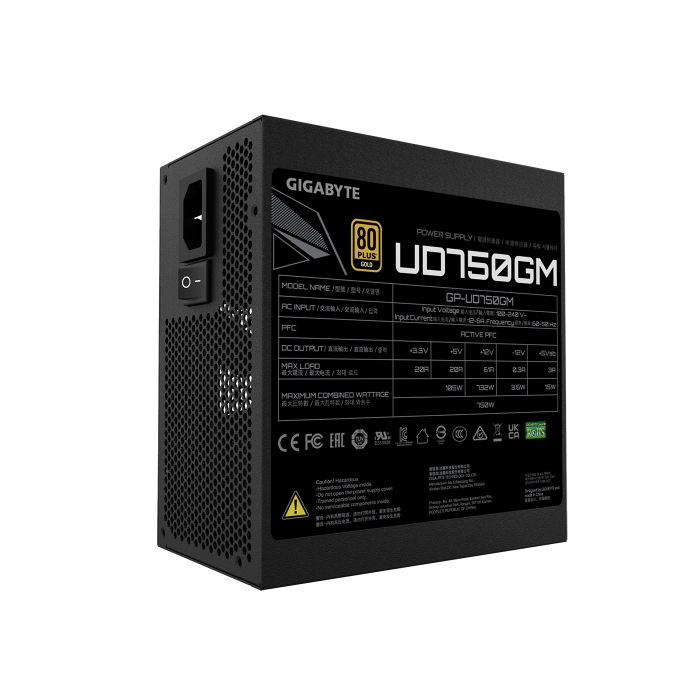 Gigabyte GP-UD750GM unidad de fuente de alimentación 750 W 20+4 pin ATX ATX Negro 4 Gigabyte GP-UD750GM unidad de fuente de alimentación 750 W 20+4 pin ATX ATX Negro 4