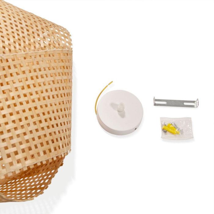 Lámpara Colgante Bambú Badalona, Estilo Natural y Mediterráneo, Casquillo E27 para Salón, Comedor, Dormitorio SKD-P80025 5