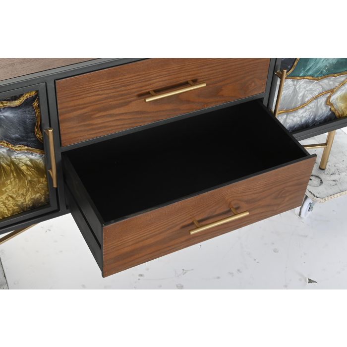 Mueble Tv Moderno DKD Home Decor Marron Oscuro Dorado 35 x 55 x 140 cm 3