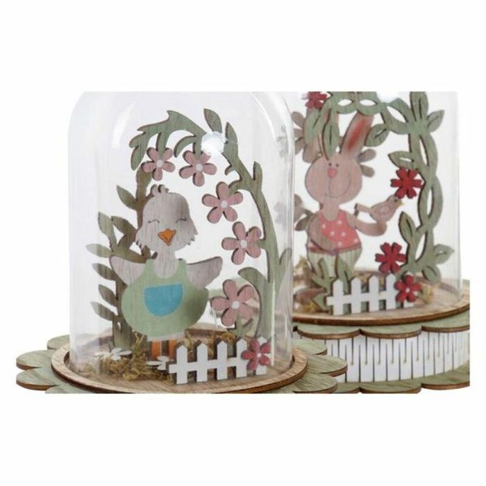 Decoracion Luminosa Shabby DKD Home Decor Verde Natural 14.5 x 18 x 14.5 cm (2 Unidades) 1