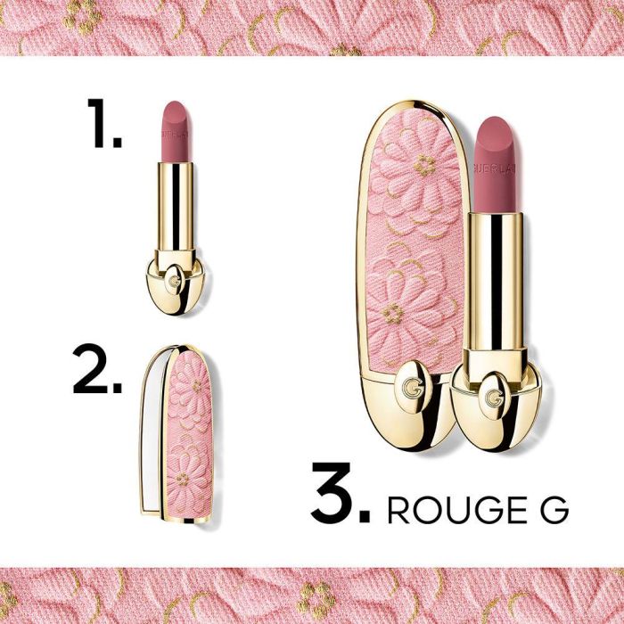 Guerlain ROUGE G BLOOMING DENIM #Cherry Blossom Carcasa Edición Limitada 1