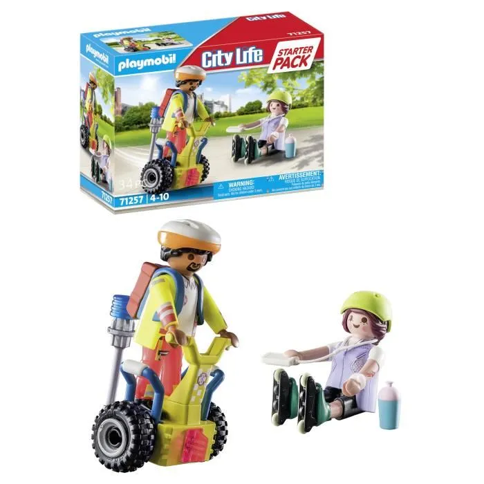 Playmobil 71257 Starter Pack Rescate Balance Racer City Life Paramédico Patinador Juguete +4 Años 2
