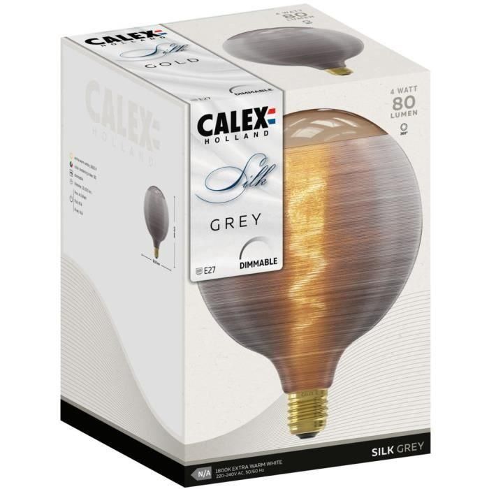 Bombilla LED E27 - CALEX - G125 - Filamento espiral - 4W - 80 lm - 1800 K - Gris 2 Bombilla LED E27 - CALEX - G125 - Filamento espiral - 4W - 80 lm - 1800 K - Gris 2