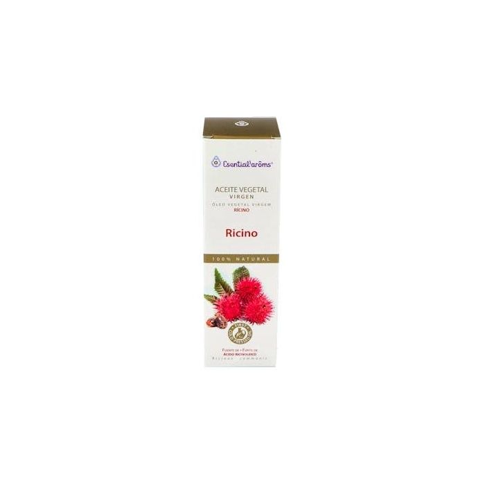 ESENTIAL AROMS Ricino (Castor) Aceite Vegetal 100ml. Hidratante Piel Seca, Fortalece Cabello y Pestañas, Anticaspa