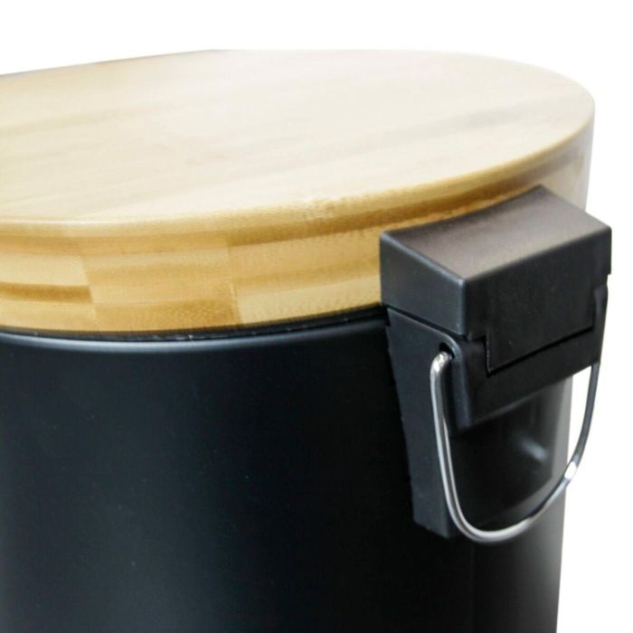 Kitchen Move Papelera de Cocina con Pedal Forest 30L Negro Mate - Acero Inoxidable y Madera, Anti-Huella Digital, Asa Robusta 2 Kitchen Move Papelera de Cocina con Pedal Forest 30L Negro Mate - Acero Inoxidable y Madera, Anti-Huella Digital, Asa Robusta 2
