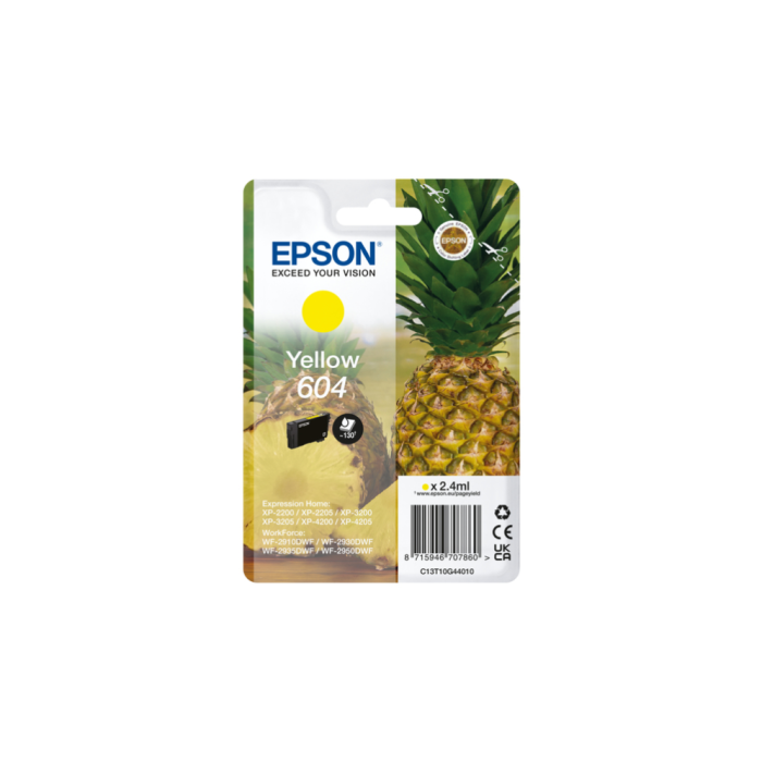 EPSON Cartucho Amarillo 604 XP-2200, WF-2910DWF Piña EPSON Cartucho Amarillo 604 XP-2200, WF-2910DWF Piña