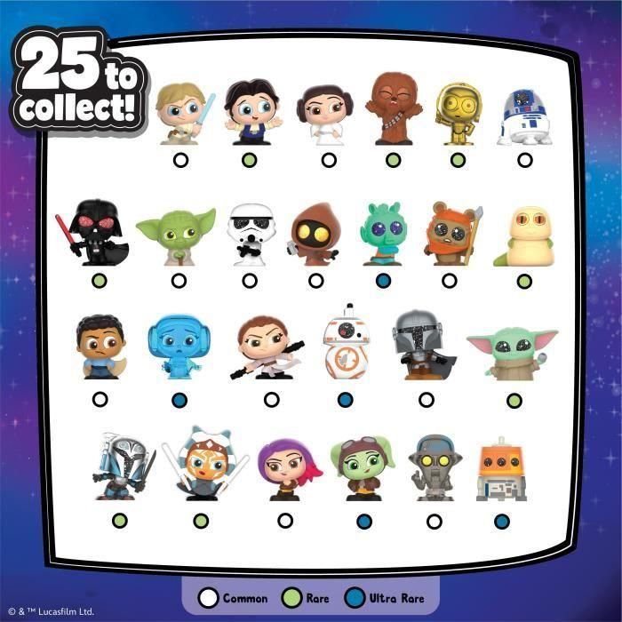 Figuras coleccionables - STAR WARS - Cápsula Galaxy Peek - 4 figuras, 4 cm, 25 para coleccionar 4 Figuras coleccionables - STAR WARS - Cápsula Galaxy Peek - 4 figuras, 4 cm, 25 para coleccionar 4