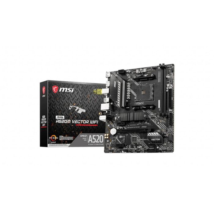 MSI MAG A520M VECTOR WiFi Placa Base Micro ATX AMD A520 Zócalo AM4 para AMD Ryzen 3000 Series 4