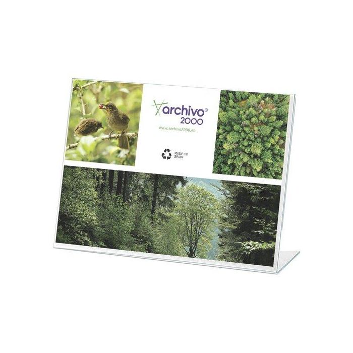 Expositor Sobremesa En Forma De L A3 Horizontal Cristal