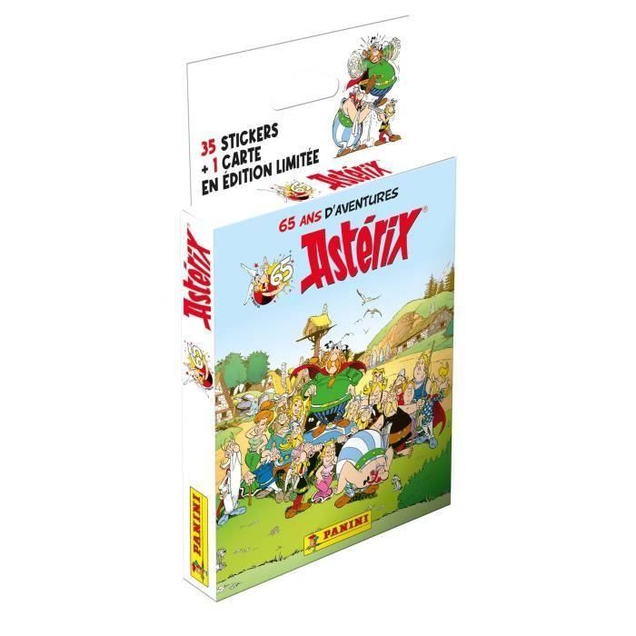 Blíster 7 bolsillos - PANINI - Astérix (65 aniversario) - 35 pegatinas y 1 tarjeta limitada