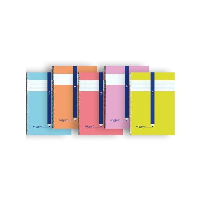 Eriggan Cuaderno Espiral 80 Hojas Folio 70 gr Cuadrícula 4x4 mm Tapa Cartoncillo Surtidos (Pack 10 Unidades) (10 Unidades)