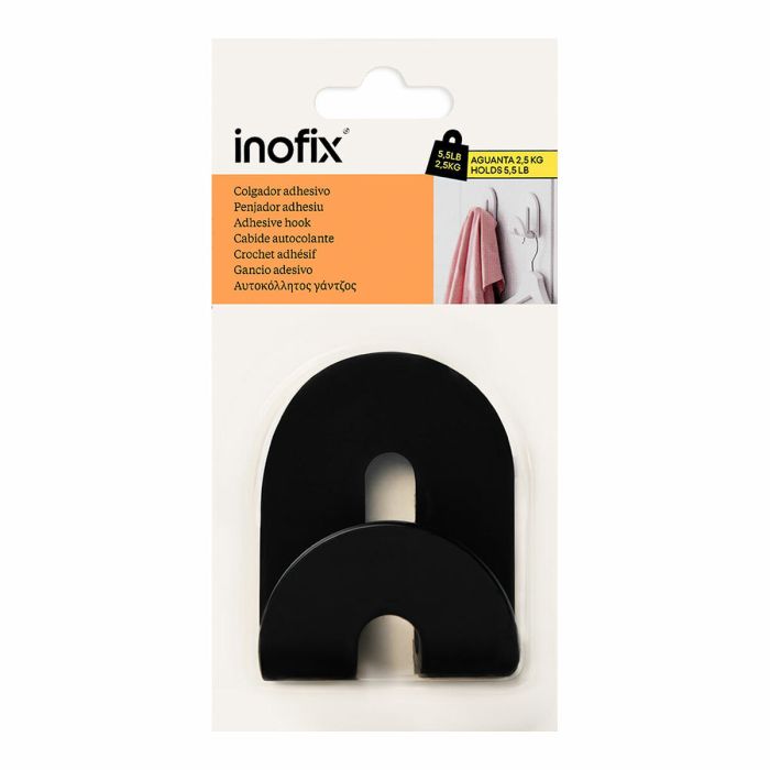 Colgador Inofix calma Negro 2,5 kg Adhesivo 1