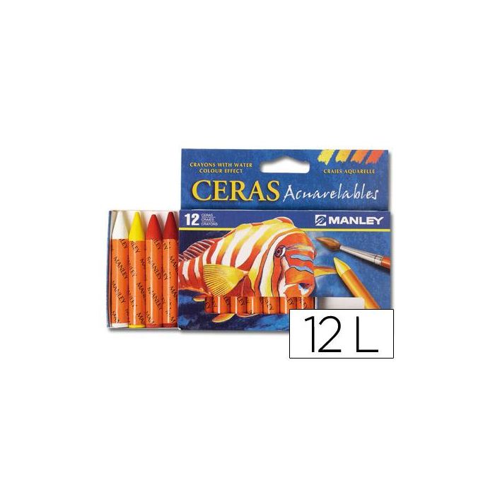 Lapices Cera Manley Acuarelable Caja De 12 Unidades Colores Surtidos