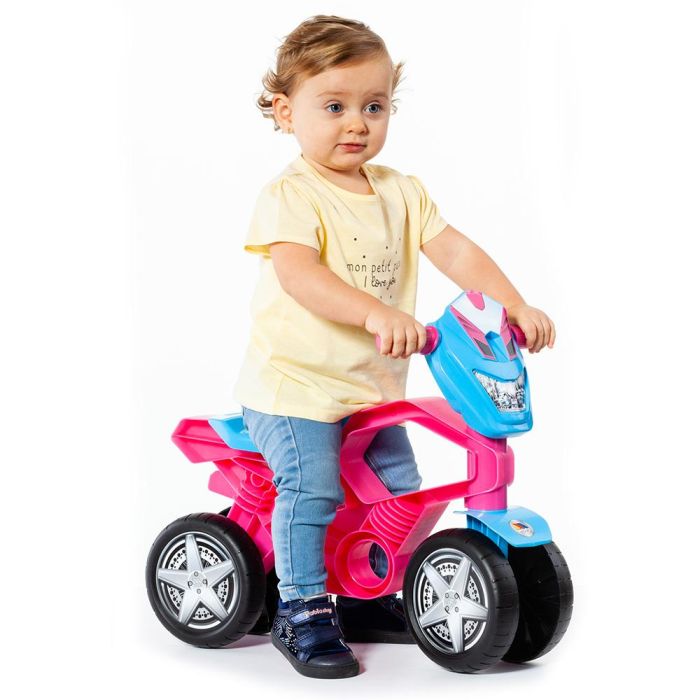 Molto 21201 Moto Correpasillos Mi Primera Cross Rosa con 4 Ruedas para Estabilidad y Seguridad, Edad +12 Meses 1