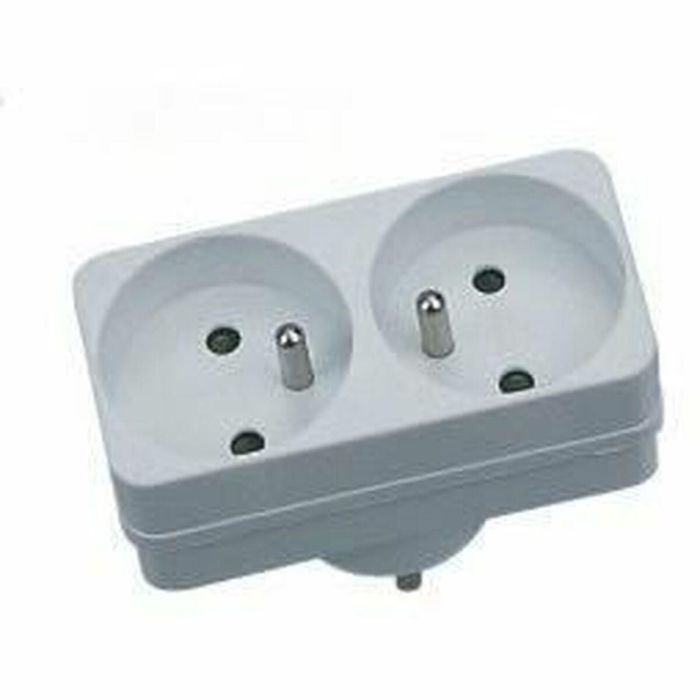 GAO AUC1697019286235 Biplite - Adaptador/Toma de Corriente Eléctrica Doble 2x16A, Color Blanco, Compatible con Estándar NF GAO AUC1697019286235 Biplite - Adaptador/Toma de Corriente Eléctrica Doble 2x16A, Color Blanco, Compatible con Estándar NF