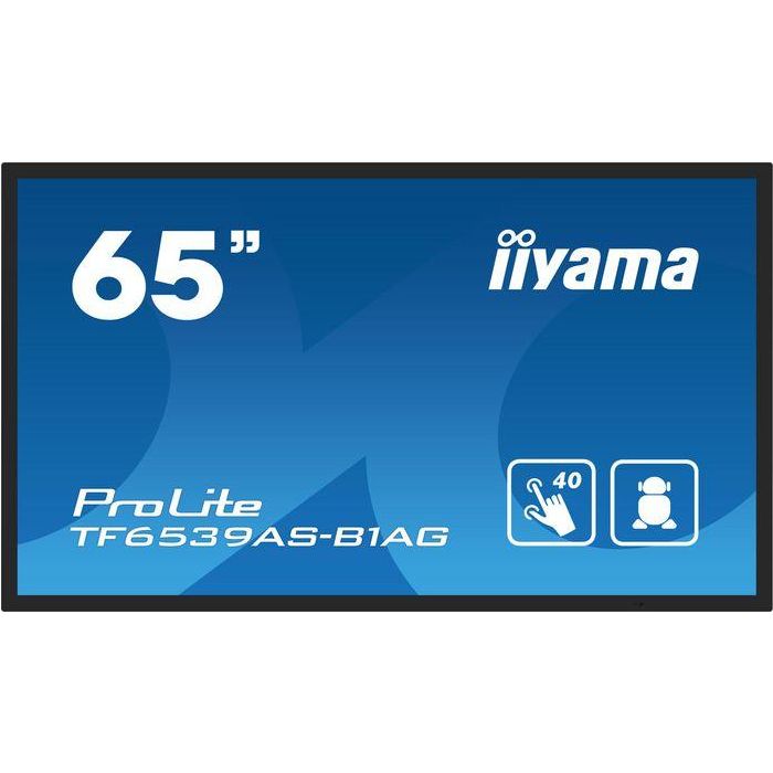 iiyama 65" Pantalla Táctil Interactiva Profesional 4K UHD IPS PCAP 40 Puntos Android 11 24/7