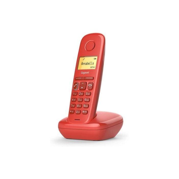 Gigaset S30852-H2802-D206 Teléfono Inalámbrico A170 Rojo, ECO DECT, Pantalla Iluminada, 50 Contactos, 18h Autonomía, Made in Germany 0 Gigaset S30852-H2802-D206 Teléfono Inalámbrico A170 Rojo, ECO DECT, Pantalla Iluminada, 50 Contactos, 18h Autonomía, Made in Germany 0