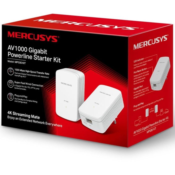 KIT 2 PLC/POWERLINE MERCUSYS MP500KIT RJ45-1000MBPS 2 KIT 2 PLC/POWERLINE MERCUSYS MP500KIT RJ45-1000MBPS 2
