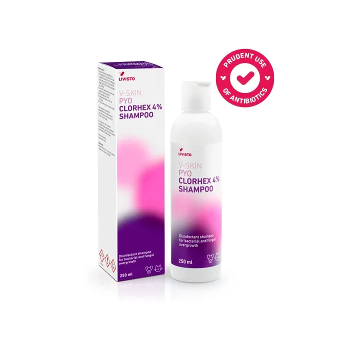 Livisto V-Skin Pyo Clorhex 4% Shampoo 250 mL