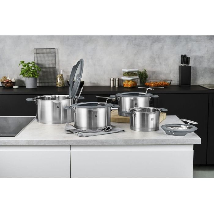 Zwilling 1009149 Simplify Edelstahl-Kochtopfset 4-teilig Silber-Schwarz 8