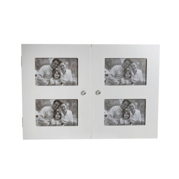 Tapa DKD Home Decor Portafotos Contador Blanco (46 x 32 x 8 cm)