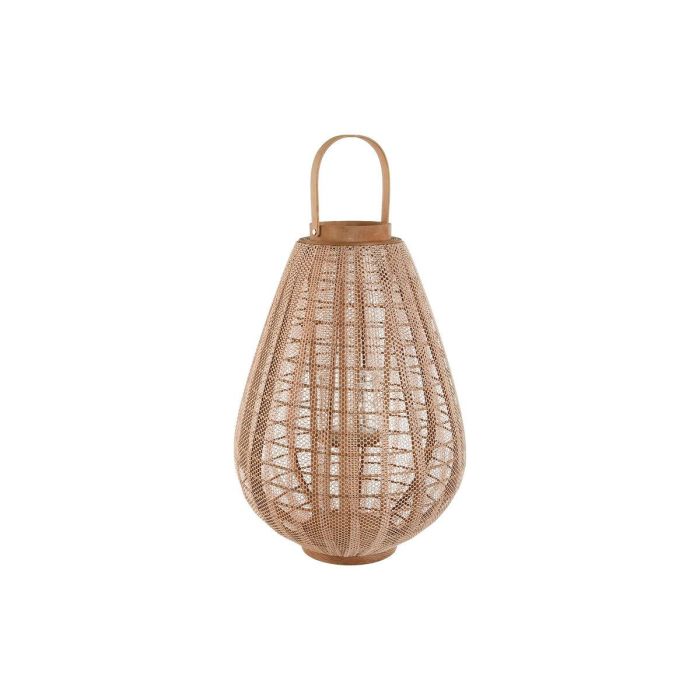 Portavela Oriental DKD Home Decor Marron Natural 38 x 56 x 38 cm