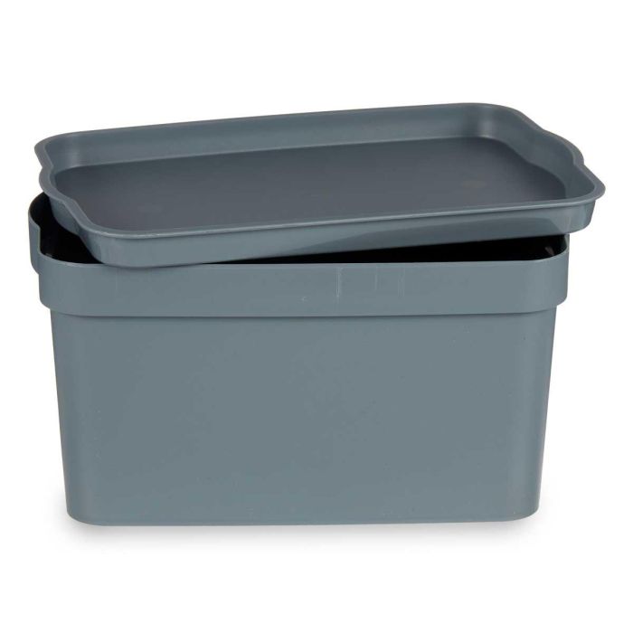Caja Plastico Con Tapa 2,3L Gris Kipit 13X11CM (24 Unidades) 2 Caja Plastico Con Tapa 2,3L Gris Kipit 13X11CM (24 Unidades) 2