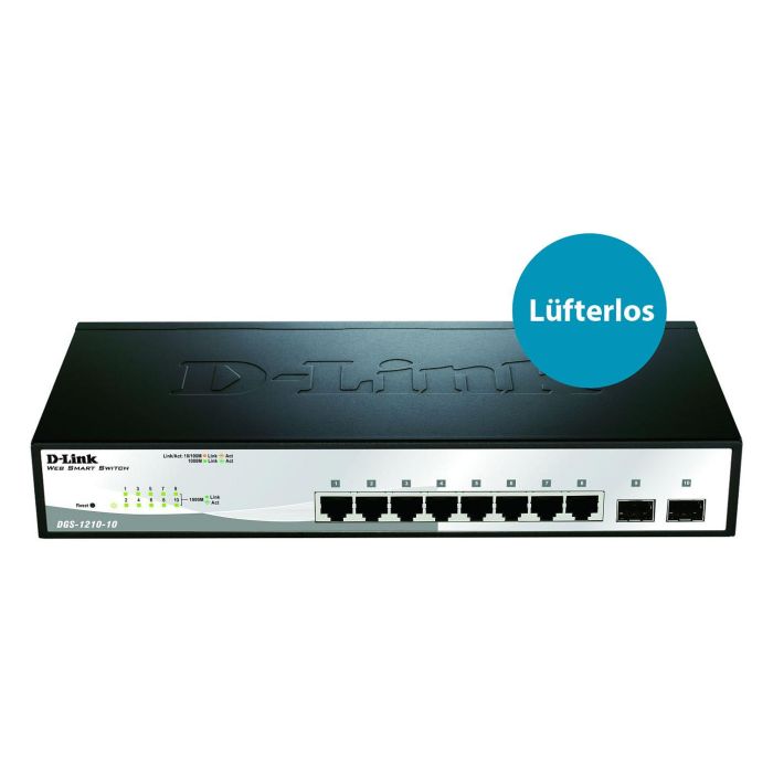 D-Link Switch Gigabit Inteligente de 10 Puertos con 2 Puertos SFP D-Link Switch Gigabit Inteligente de 10 Puertos con 2 Puertos SFP