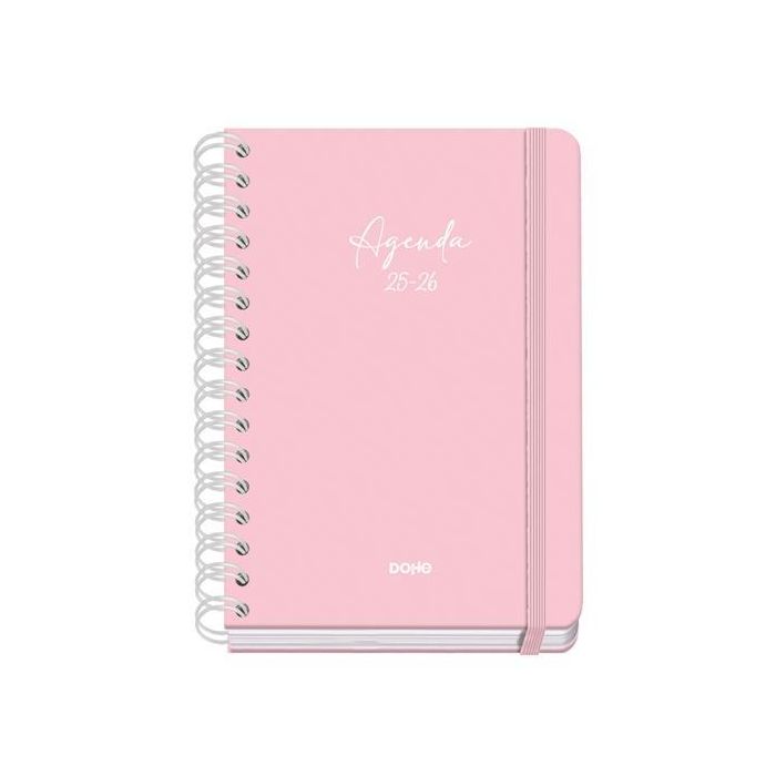Dohe Agenda Escolar Serenity Wire-O A5 Espiral Doble Tapa Dura Rosa 2025-2026