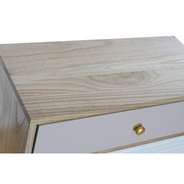 DKD Home Decor Buffet Scandi Golden 19, 12 Cajones, Madera Paulownia, Natural Dorado, 120x110x25 cm 2