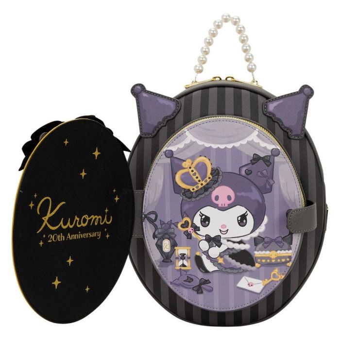 Mochila 20th Anniversary Kuromi Hello Kitty Loungefly 28cm 1 Mochila 20th Anniversary Kuromi Hello Kitty Loungefly 28cm 1