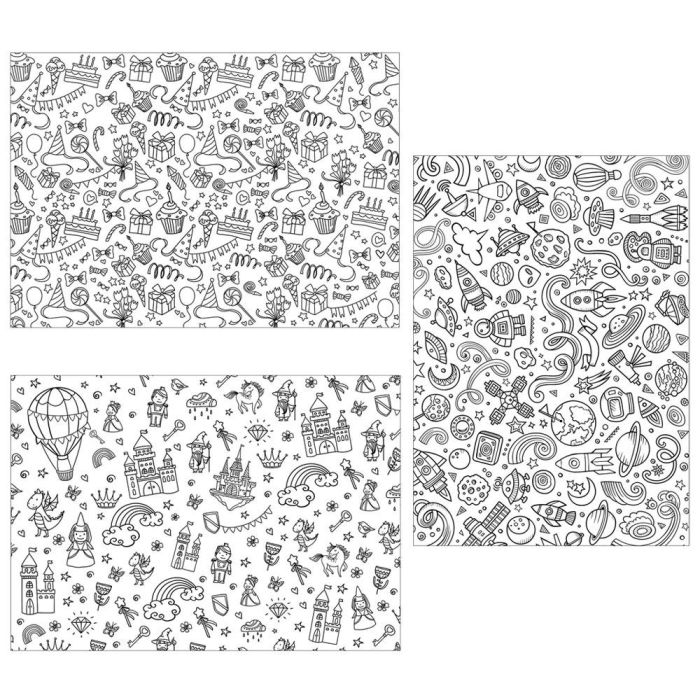 Jeux 2 momes Juego de 10 Individuales para Colorear 2 momes 30x42 cm 2