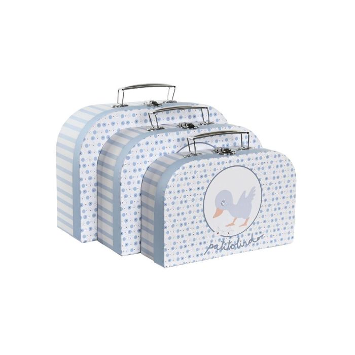 Caja Baby DKD Home Decor Azul Multicolor 9.5 x 20 x 28 cm Set de 3 1