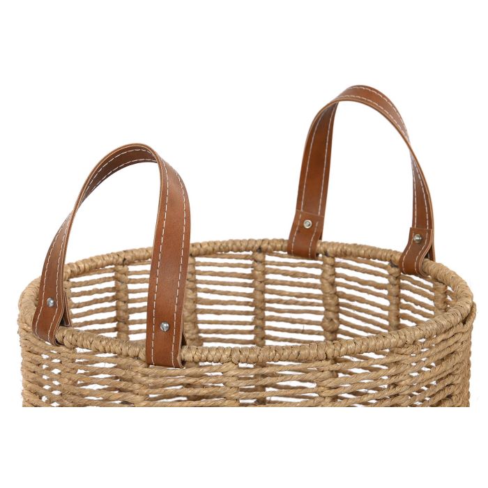 DKD Home Decor Cesta Balines de Cuerda y Metal, Marrón y Natural, 32x32x39 cm, Set de 2 1 DKD Home Decor Cesta Balines de Cuerda y Metal, Marrón y Natural, 32x32x39 cm, Set de 2 1