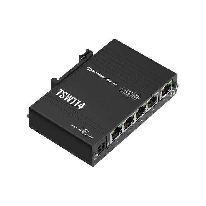 Teltonika TSW114000000 Switch Industrial no administrado Gigabit Ethernet de 5 puertos - Montaje en pared/carril DIN IP30 2