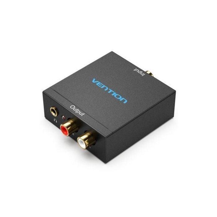Vention BDFB0 Convertidor de Audio Digital a Analógico (DAC) 192kHz Decodificador - SPDIF Toslink, Coaxial a 2x RCA & 3.5mm Jack