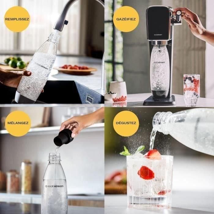 Máquina de refrescos - SODASTREAM ART - Negra - botella y cilindro de carbonatación incluidos 5