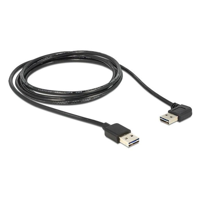 DELOCK Kabel EASY USB 2.0-A links/rechts gewinkelt Stecker > Stecker 1m 1