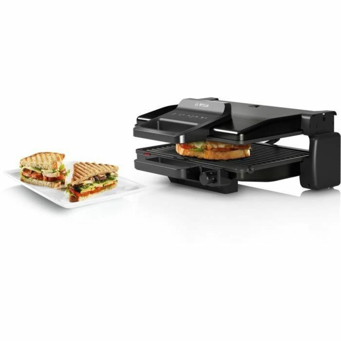 Bosch TCG3323 Parrilla Eléctrica para Carne 2000W, Termostato de 5 Niveles, 3-en-1: Grill, Horno y Pierrade - Negro Mate 1