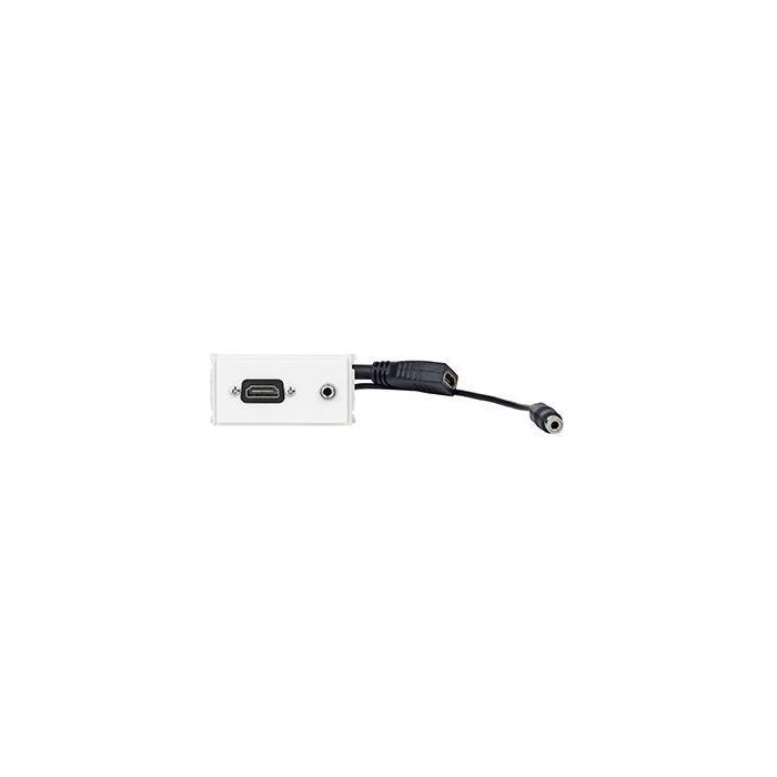 Vivolink Panel de Salida HDMI + 3.5mm Blanco - Placa de Pared para Aulas y Salas de Reuniones