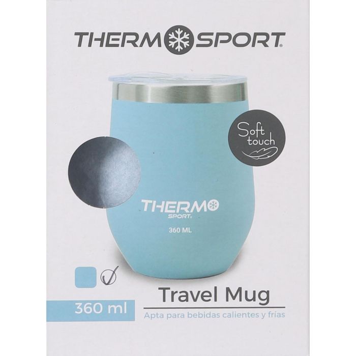 Thermosport Travel Mug Acero Colores 360 ml con dimensiones 8 cm (ancho) x 11.8 cm (alto) x 8.7 cm (largo) 1