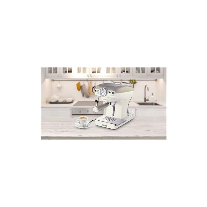 Ariete Cafetera Espresso Vintage Beige 1389/13 - Portafiltro Dual, 900W, 9L - Diseño Retro para Café Profesional en Casa 4 Ariete Cafetera Espresso Vintage Beige 1389/13 - Portafiltro Dual, 900W, 9L - Diseño Retro para Café Profesional en Casa 4