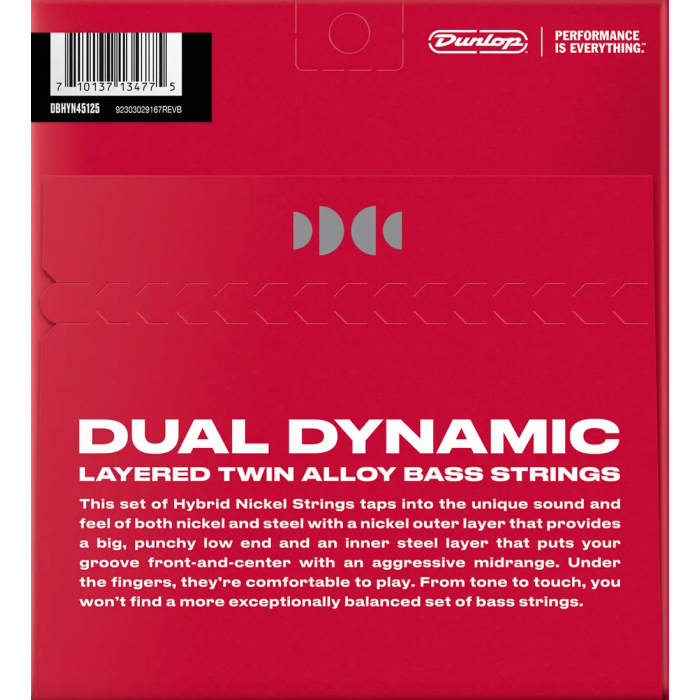 Dunlop Cuerdas Bajo Eléctrico Dual Dynamic Hybrid Nickel 5St. 45-125 1