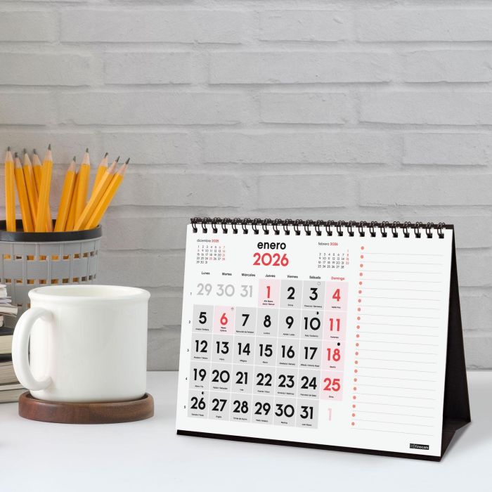 Calendario (2026) Finocam Sobremesa Triangular Mensual Para Escribir S 210X150 + Notas
