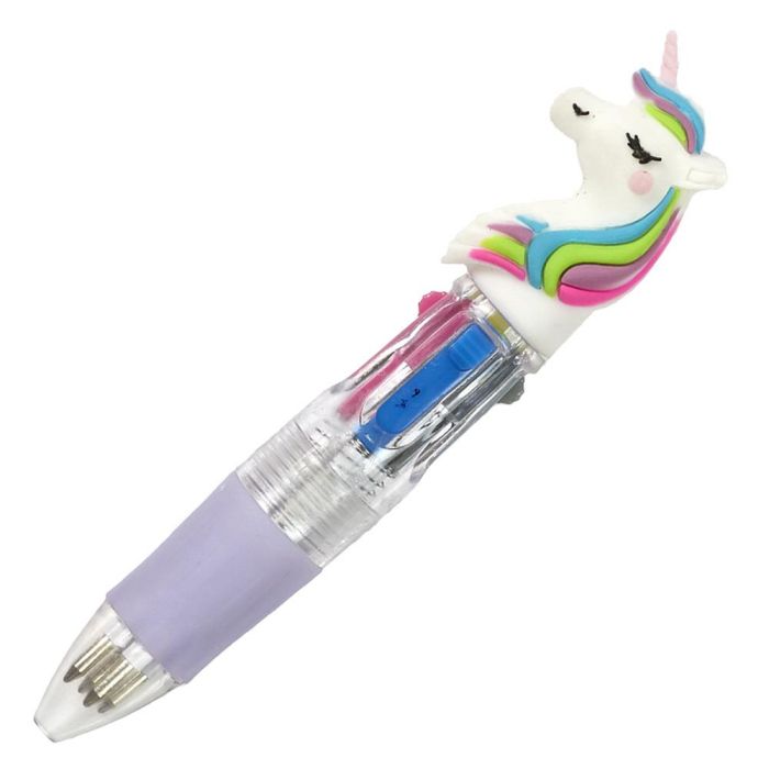 Jeux 2 momes Mini Bolígrafo 4 Colores My Funny Papet Cisne Unicornio Pastel Lila 5