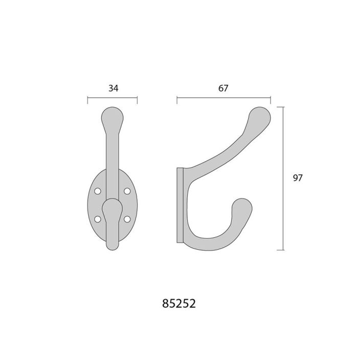 Colgador forja negro13 x 5cm 1