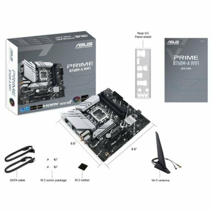 ASUS PRIME B760M-A WiFi S1700 DDR5 Wi-Fi 6 Placa Base µATX para Intel Celeron/Core i3/i5/i7/i9 con HDMI/DisplayPort 1