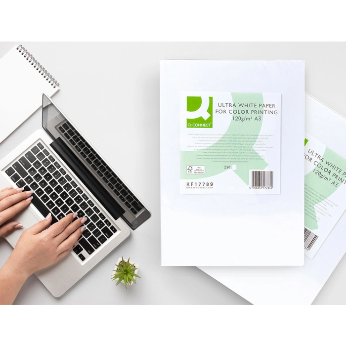 Q-connect Papel Fotocopiadora Ultra White Din A3 120 Gramos Paquete de 250 Hojas 7