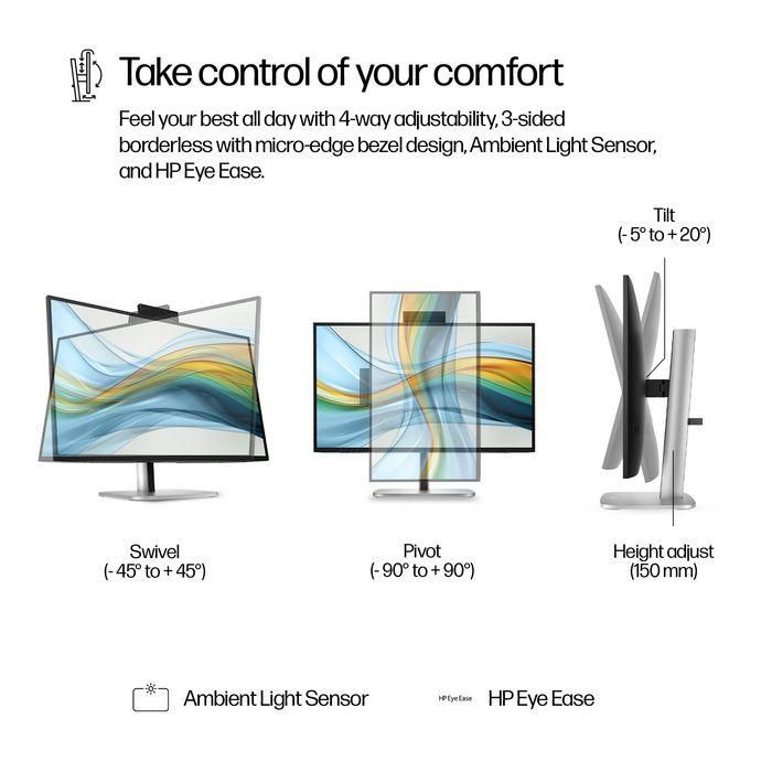 HP Series 5 Pro 27 inch QHD USB-C Conferencing Monitor - 527pm 4 HP Series 5 Pro 27 inch QHD USB-C Conferencing Monitor - 527pm 4